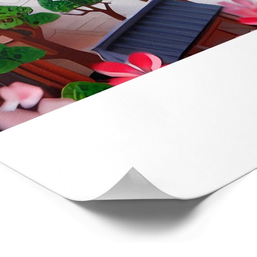 Kyoto Dreamscape Travel Art Poster (Ecke)