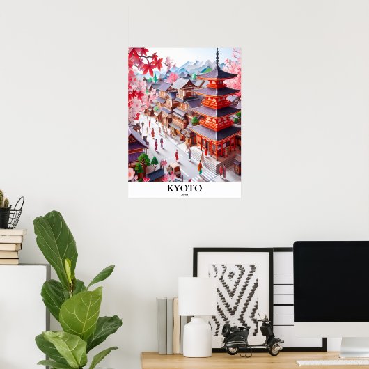 Kyoto Dreamscape Travel Art Poster (Heimbüro)