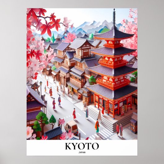 Kyoto Dreamscape Travel Art Poster (Vorne)