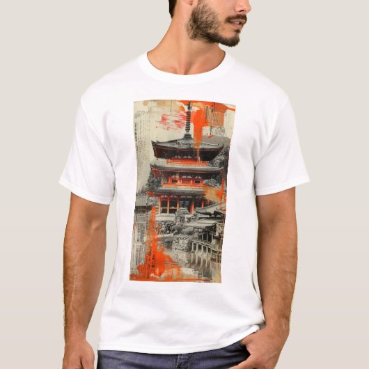 Kyoto Fusion - Traditioneller japanischer Art T - T-Shirt (Vorderseite)