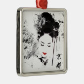 Kyoto-Geisha Silbernes Ornament (Rechts)