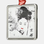 Kyoto-Geisha Silbernes Ornament (Links)