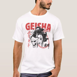 Kyoto Geisha x Oni Mask - Japanischer Fusion Stree T-Shirt
