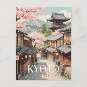 Kyoto Gion Indigo Frühlingsreise Postkarte