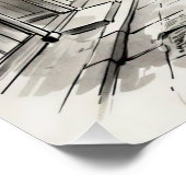 Kyoto Gion Ink Wash Street Scene Poster (Ecke)