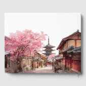 Kyoto Japan Aquarell-Hochzeit Gästebuch (Rückseite)