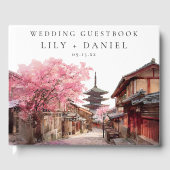 Kyoto Japan Aquarell-Hochzeit Gästebuch (Vorderseite)