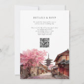 Kyoto Japan Aquarell QR Code Hochzeit Einladung (Rückseite)