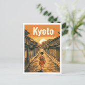 Kyōto Japan Art Vintage Reise Illustration Postkarte (Stehend Vorderseite)