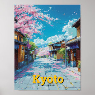 Kyoto Japan Art Vintage Travel Poster