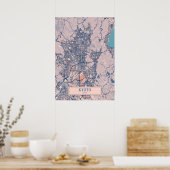 Kyoto - Japan Breezy City Map Poster (Küche)