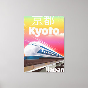 Kyoto Japan Bullet-Zug Vintage-Reiseposter Leinwanddruck