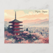 Kyoto Japan Cherry Blossom Temple Art –  Sapura  Postkarte (Vorderseite)