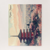 Kyoto Japan Cherry Blossom Temple Art – Sapura Puzzle (Vertikal)