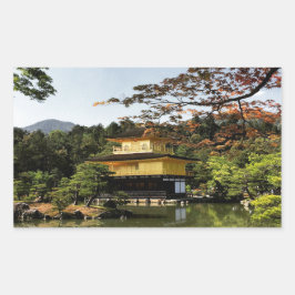 Kyoto Japan Goldentemple Temple Kinkaku-Ji Rechteckiger Aufkleber