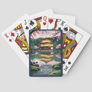 Kyoto Japan Kinkaku-ji Illustration Reise Kunst Vi Spielkarten