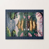 Kyoto Japan Kinkaku-ji Illustration Travel Art Vin Puzzle (Horizontal)