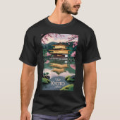 Kyoto Japan Kinkaku-ji Illustration Travel Art Vin T-Shirt (Vorderseite)