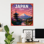 🌸 Kyoto Japan Kirschblütenzeit 🌸 Poster (Heimbüro)