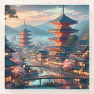 Kyoto Japan Landschaft Reise Vintage Glasuntersetzer