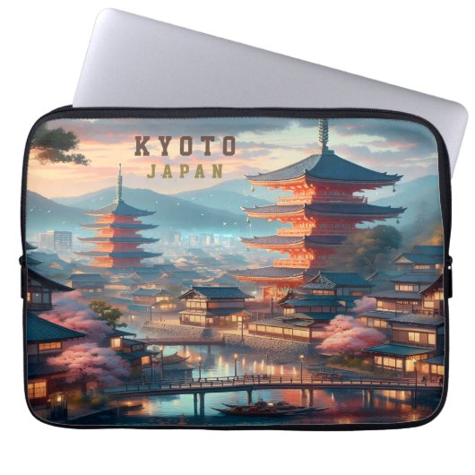 Kyōto Japan Landschaftsreise Vintag Laptopschutzhülle (Vorderseite)