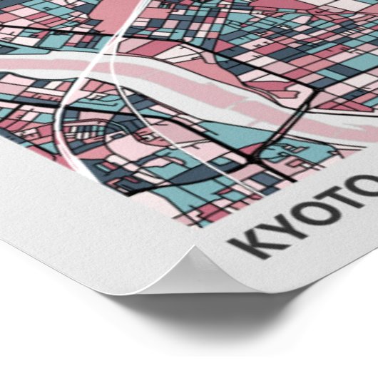 Kyoto Japan Map Poster (Ecke)