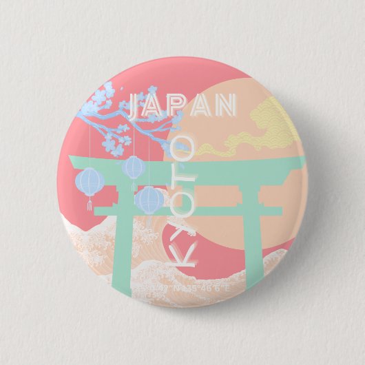 Kyōto Japan Pastellfarben Button (Vorderseite)