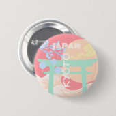 Kyōto Japan Pastellfarben Button (Vorne & Hinten)