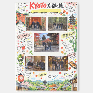 Kyoto Japan Reise 5 Foto-Collage Reise-Zine Magnet