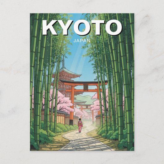 Kyoto Japan Reise Postkarte (Vorderseite)