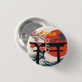 Kyōto Japan Reisekunst, Retro Reisekunst Button (Vorne & Hinten)