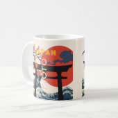 Kyōto Japan Reisekunst, Retro Reisekunst Kaffeetasse (Vorderseite Links)