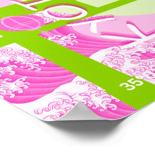 Kyōto Japan Reisekunst, rosa Reisekunst Poster (Ecke)