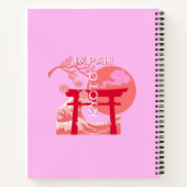 Kyōto Japan Reisekunst, rosa Retro Art Notizblock (Rückseite)