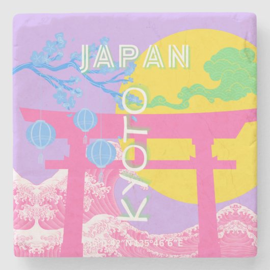Kyōto Japan Reisekunst Steinuntersetzer (Vorderseite)