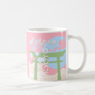Kyoto Japan Reisen Kunst, Pastel Reisen Kunst Kaffeetasse