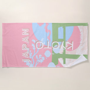 Kyoto Japan Reisen Kunst, Pastel Reisen Kunst Strandtuch
