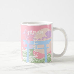 Kyōto Japan Reisen Kunst, rosa Pastellfarben Kunst Kaffeetasse