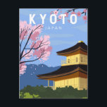Kyoto Japan Reisen Vintage Kunst Postkarte<br><div class="desc">Kyoto Vektorgrafik Design. Es ist berühmt für seine zahlreichen klassisch buddhistischen Tempel,  Gärten,  kaiserlichen Palästen,  Shinto-Schreine und traditionellen Holzhäusern.</div>