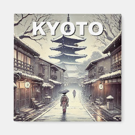 Kyōto Japan Reisen Yasaka Schrein Vintager Winter Magnet