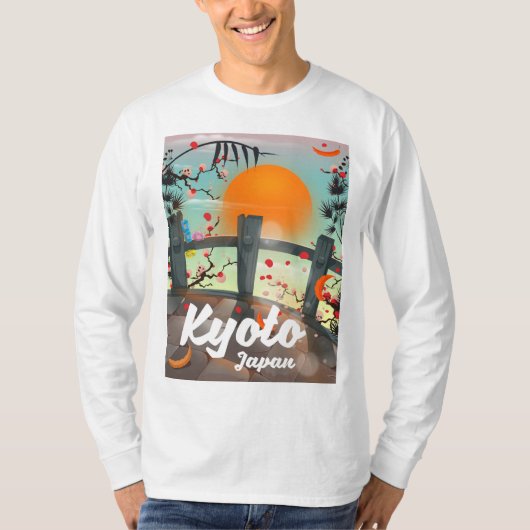 Kyoto Japan Reiseplakat T-Shirt (Vorderseite)