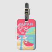 Kyoto Japan Retro Travel Art Gepäckanhänger (Vorderseite Vertikal)