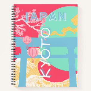 Kyoto Japan Retro Travel Art Notizblock