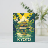 Kyoto, Japan Retro Travel Art Postkarte (Stehend Vorderseite)