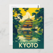 Kyoto, Japan Retro Travel Art Postkarte (Vorne/Hinten)