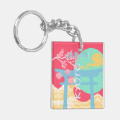 Kyoto Japan Retro Travel Art Schlüsselanhänger (Vorderseite links)