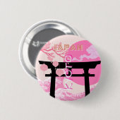 Kyōto Japan Rosa Reisekunst Button (Vorne & Hinten)