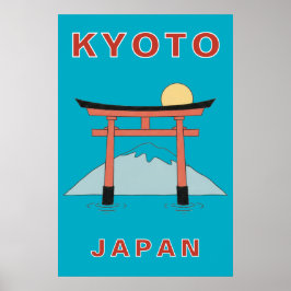 Kyoto Japan Torii Gate Art Minimalist Travel Poster