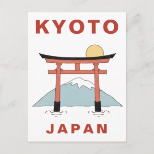 Kyoto Japan Torii-Tor Reise Minimalistisch Postkarte
