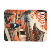 Kyoto Japan Travel Autumn Temple Retro Personalize Magnet (Horizontal)